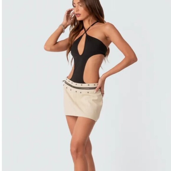 EDIKTED BLACK CUT OUT BODYSUIT XS NWT - Picture 2 of 4